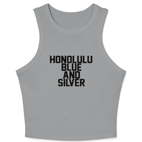 Honolulu Blue & Silver Crop Tank Top