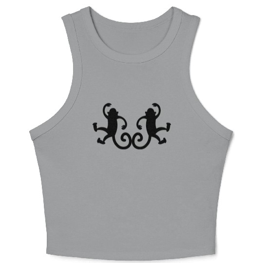 monkey double dual two monkeys Crop Tank Top
