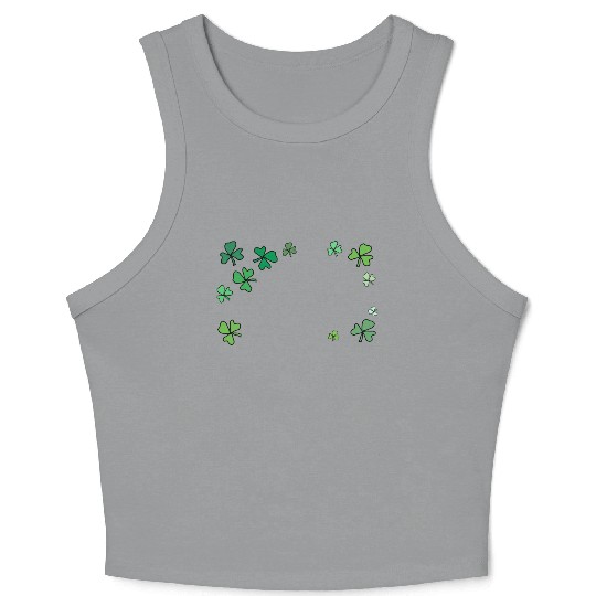 Dark green shamrocks, St Patrick's Crop Tank Top