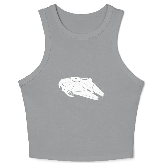Millennium Falcon White Crop Tank Top