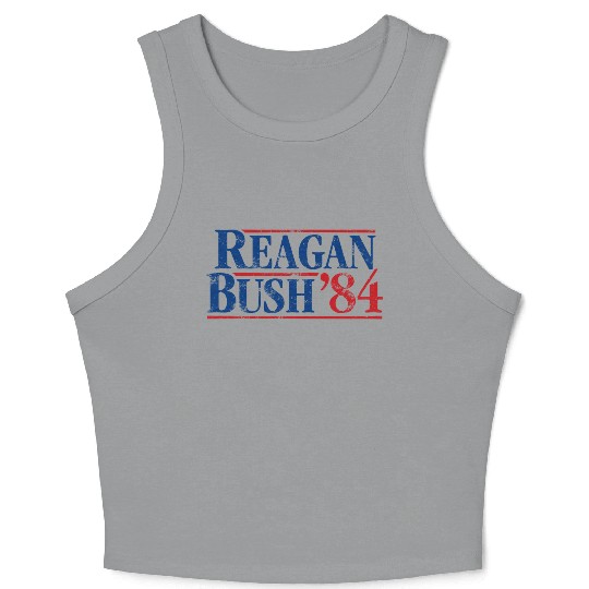 Distressed Reagan - Bush ’84 Crop Tank Top