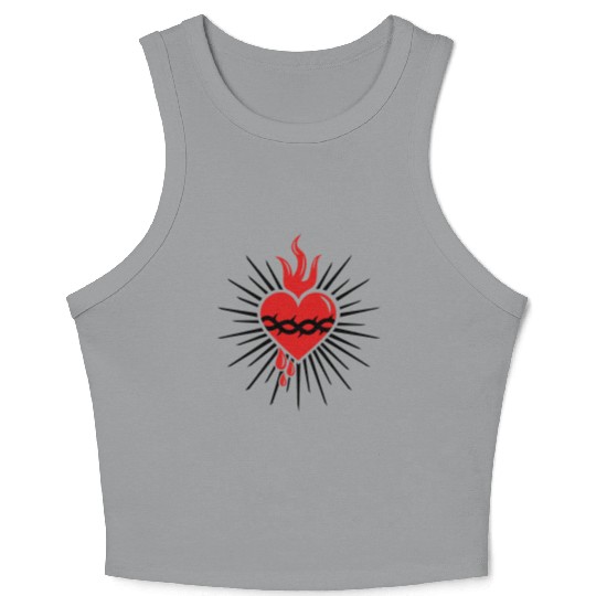 Sacred Heart of Jesus - Christ Consciousness Crop Tank Top
