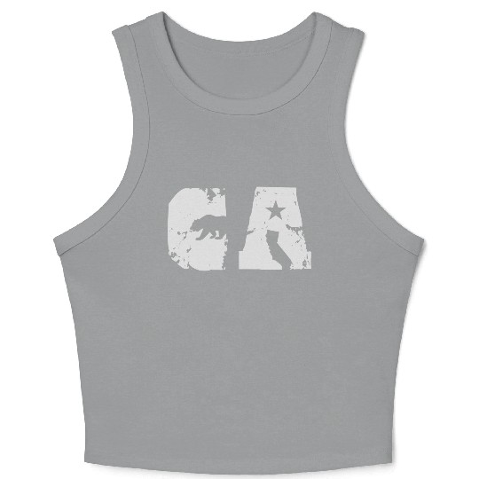 California Bear State Abbreviation Crop Tank Top