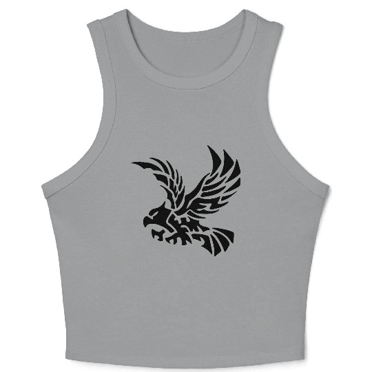 Tribal Eagle - Bird - Hawk - Flying - Freedom Crop Tank Top