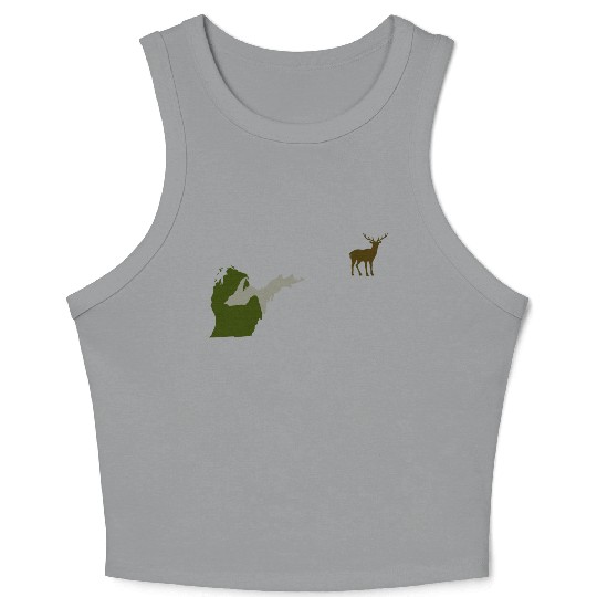 Funny Michigan Yooper Hunting Parody Deer Crop Tank Top