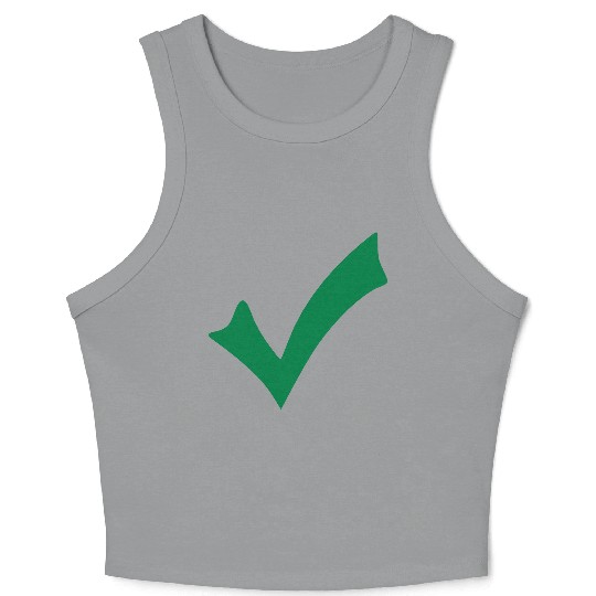 Abstract Green Checkmark Design Crop Tank Top