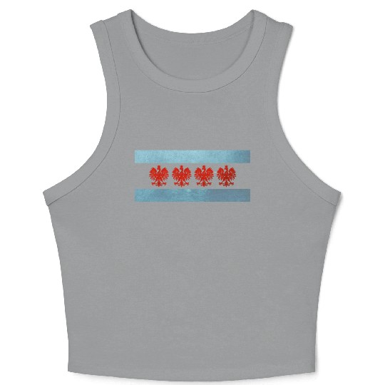 Chicago Polish Flag Crop Tank Top