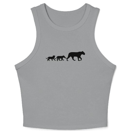 Lioness and lion cubs Crop Tank Top