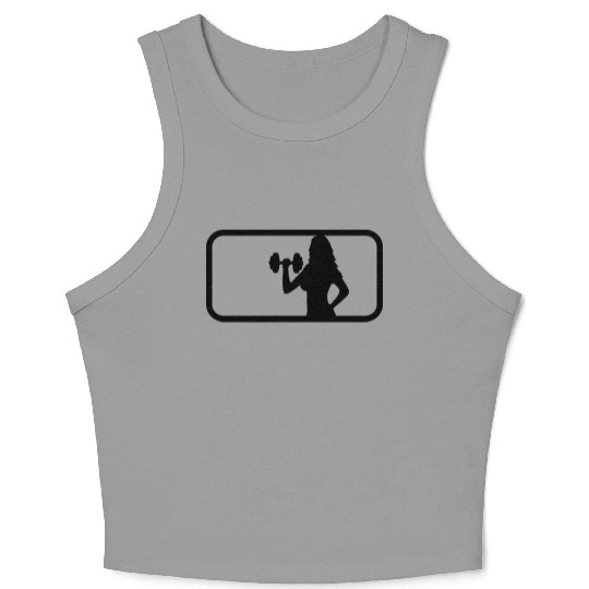 sport sexy woman female hot gym muscle strong work Crop Tank Top