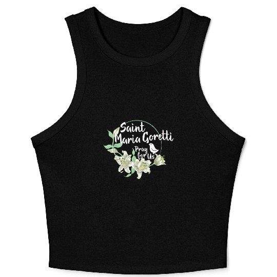 St. Maria Goretti Purity Catholic Saints Lily Symb Crop Tank Top