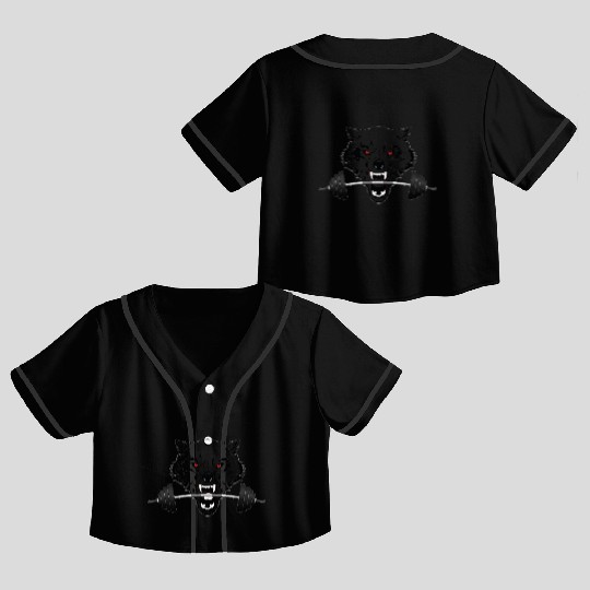 weight lifting wolf clear Crop Top Baseball Jerseys