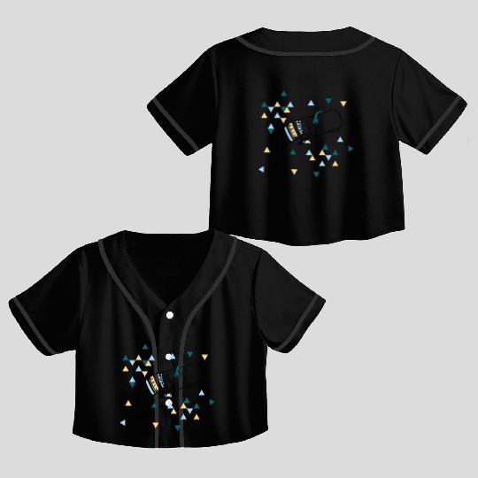 Music Whale Crop Top Baseball Jerseys