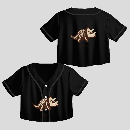 Triceratops Crop Top Baseball Jerseys