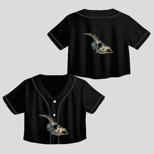 Capricorn skull Crop Top Baseball Jerseys