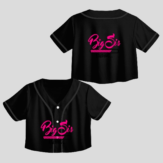 Big Sis loading - Big Sister loading - Pregnancy Crop Top Baseball Jerseys