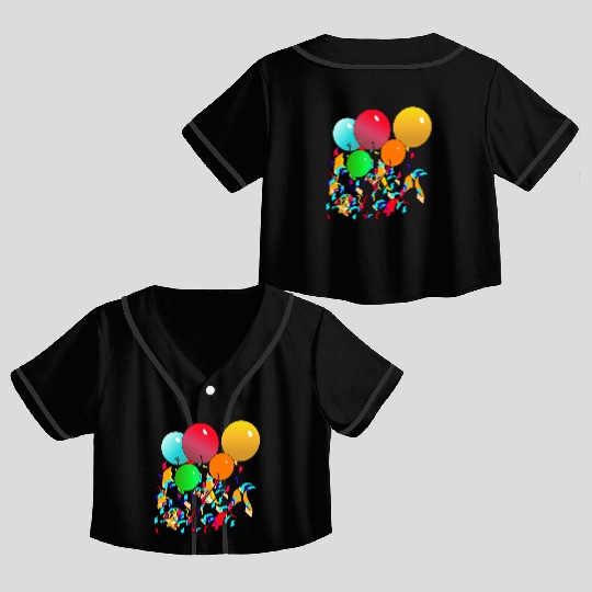 Balloons Crop Top Baseball Jerseys