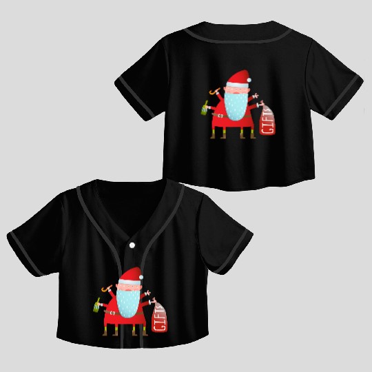 Santa Claus Crop Top Baseball Jerseys