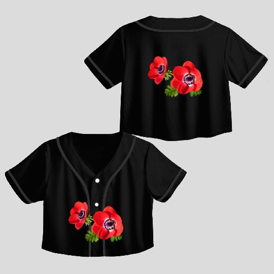 flowers lilies tulips orchids sunflower dahlia ger Crop Top Baseball Jerseys