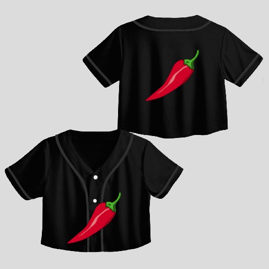 paprika chilli chili pepper citrus veggie gemuese Crop Top Baseball Jerseys