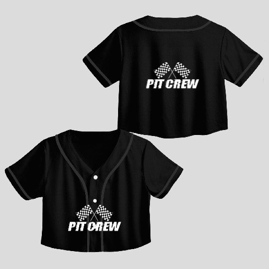Pit Crew Racing Team Sports Racers Track Pit Stops Crop Top Baseball Jerseys