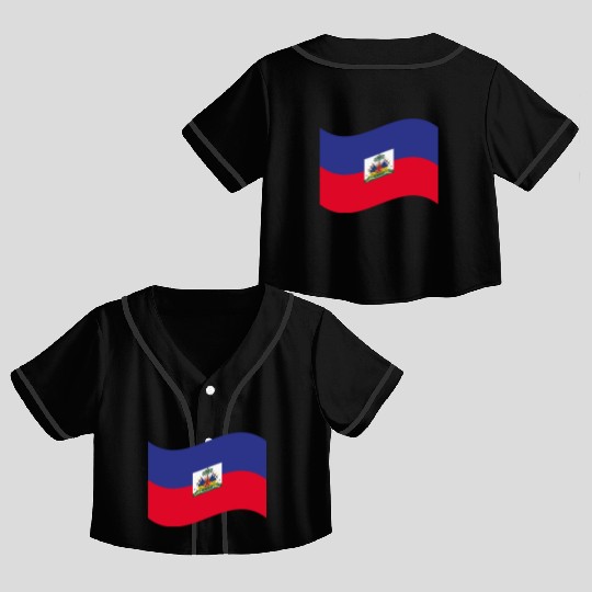 flag haiti Crop Top Baseball Jerseys