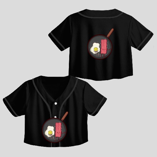 BACON X EGG FRYPAN Crop Top Baseball Jerseys