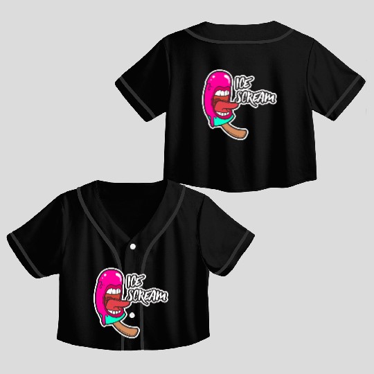 ice scream Crop Top Baseball Jerseys