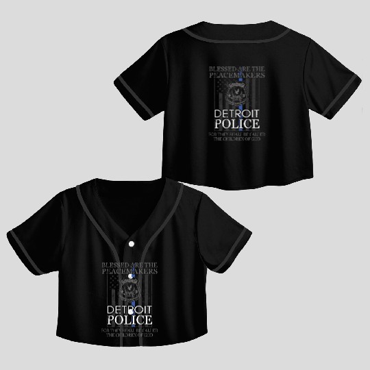 Detroit Police Support Saint Michael Police Officer Prayer Crop Top Baseball Jerseys