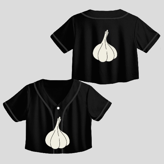 garlic knoblauch veggie vegetable gemuese2 Crop Top Baseball Jerseys