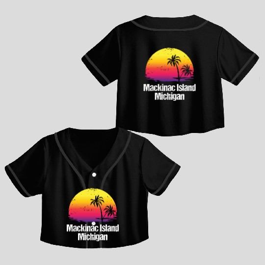 Summer Vacation Mackinac Island Crop Top Baseball Jerseys