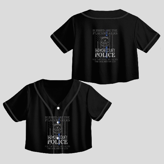 Baltimore County Police Crop Top Baseball Jerseys Saint Michael Police Officer Prayer