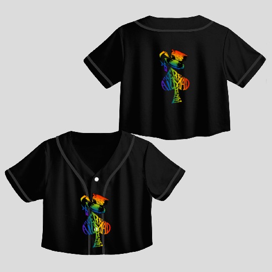 Alice in Wonderland | Were All Mad Here | Mad Hatter | LGBT Rainbow Crop Top Baseball Jerseys