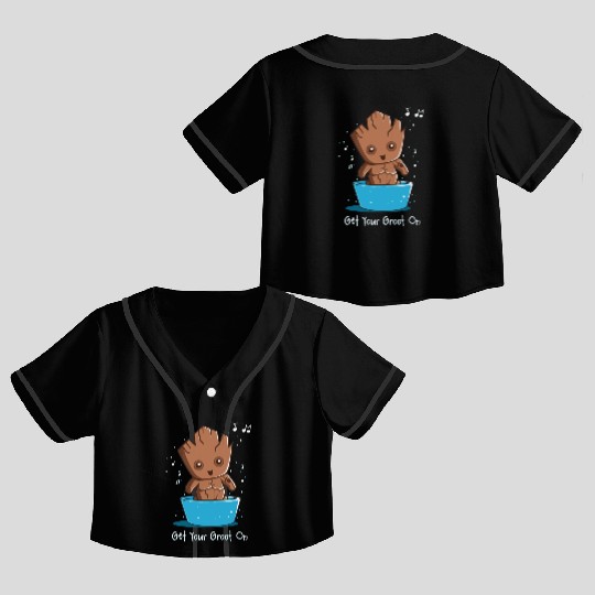 Get Your Groot On Crop Top Baseball Jerseys