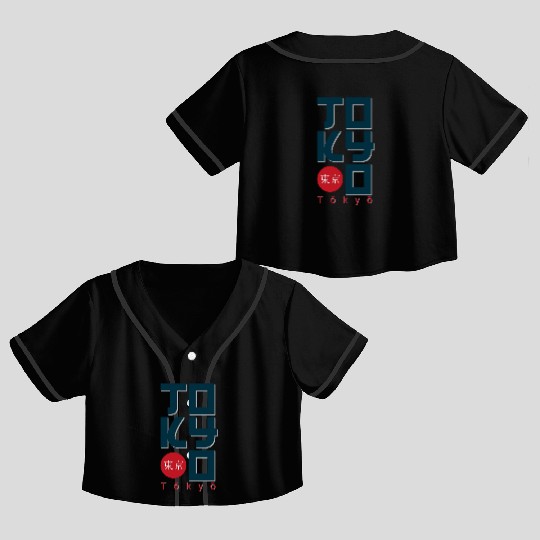 Tokyo Crop Top Baseball Jerseys and apparel design effect print,