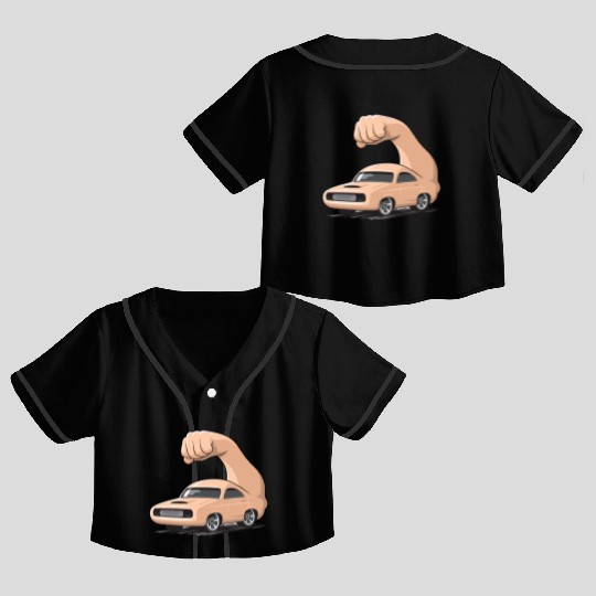 Muscle Car Crop Top Baseball Jerseys