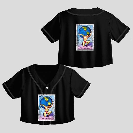 El Mundo Mexican Loteria Bingo Card Crop Top Baseball Jerseys