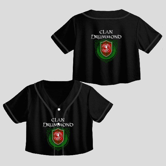 Drummond Surname Scottish Clan Tartan Crest Badge Crop Top Baseball Jerseys