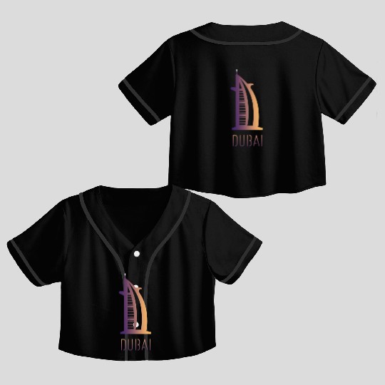 cool Burj al Arab Design in Dubai Crop Top Baseball Jerseys