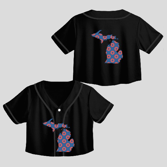 Phish Fishman Donut Michigan Phanart Crop Top Baseball Jerseys