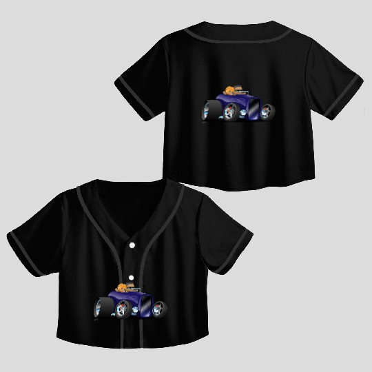 Highboy hot rod deep purple roadster Crop Top Baseball Jerseys