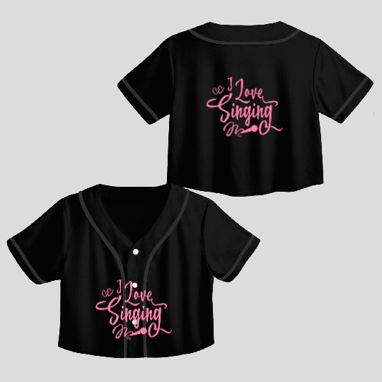 Song Sing Singing School Mom Singer Singing Crop Top Baseball Jerseys