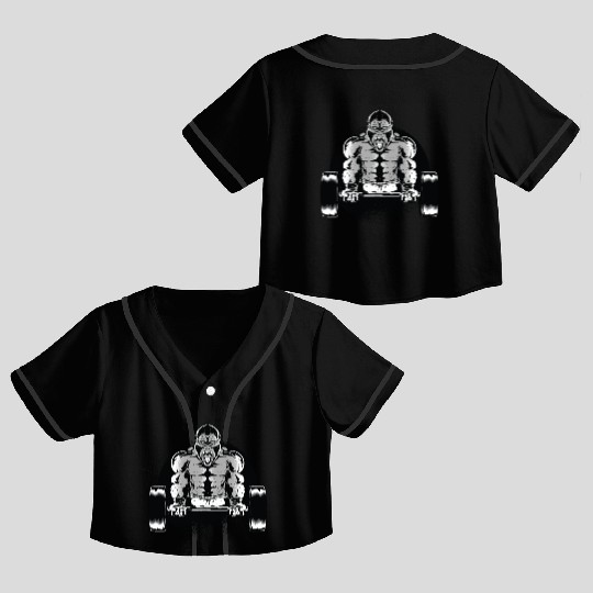 Gorilla Dumbell Crop Top Baseball Jerseys