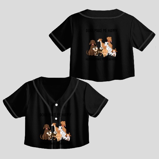 dogs make me happy humans make my head hurt husky Crop Top Baseball Jerseys