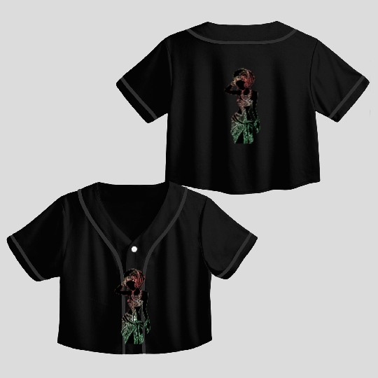 Abstract Crop Top Baseball Jerseys