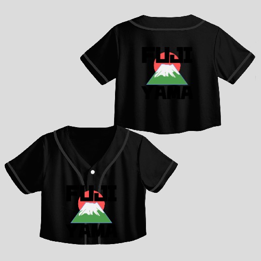Mount Fuji Fujiyama Volcano Japan Crop Top Baseball Jerseys