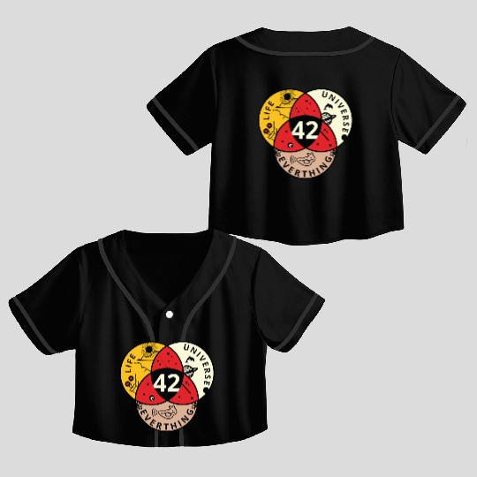 42 Angel Number Life Universe Everything Crop Top Baseball Jerseys