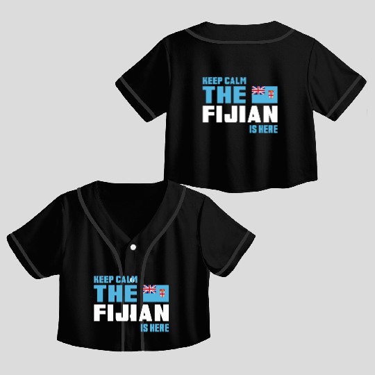 Keep Calm Fiji / Gift Flag Crop Top Baseball Jerseys