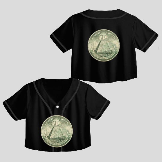 Illuminati Pi Great Seal 3.14 Pi Day Crop Top Baseball Jerseys