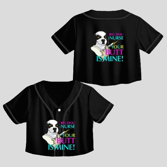 BIG DOG NURSE Crop Top Baseball Jerseys