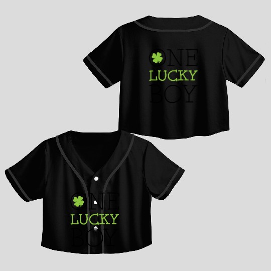 One lucky boy Crop Top Baseball Jerseys